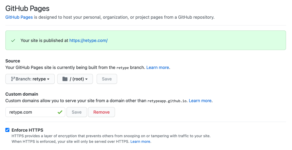 GitHub Pages Write On With Retype